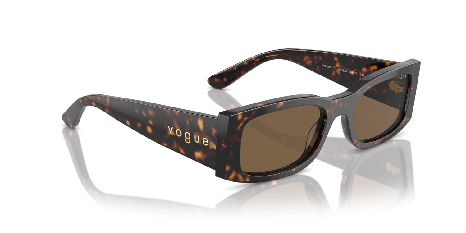 Sunglasses Vogue VO 5584S (W65673) color havana scuro shape rectangle lenses marrone scuro