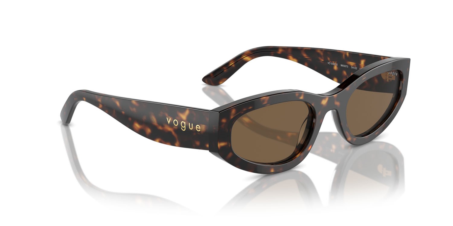 Sunglasses Vogue VO 5585S (W65673) color havana scuro shape irregular lenses marrone scuro