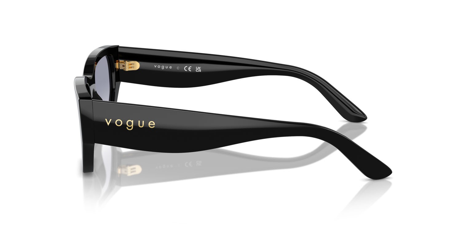 Sunglasses Vogue VO 5586S (W44/79) color nero shape rectangle lenses trasparente sfumato blu