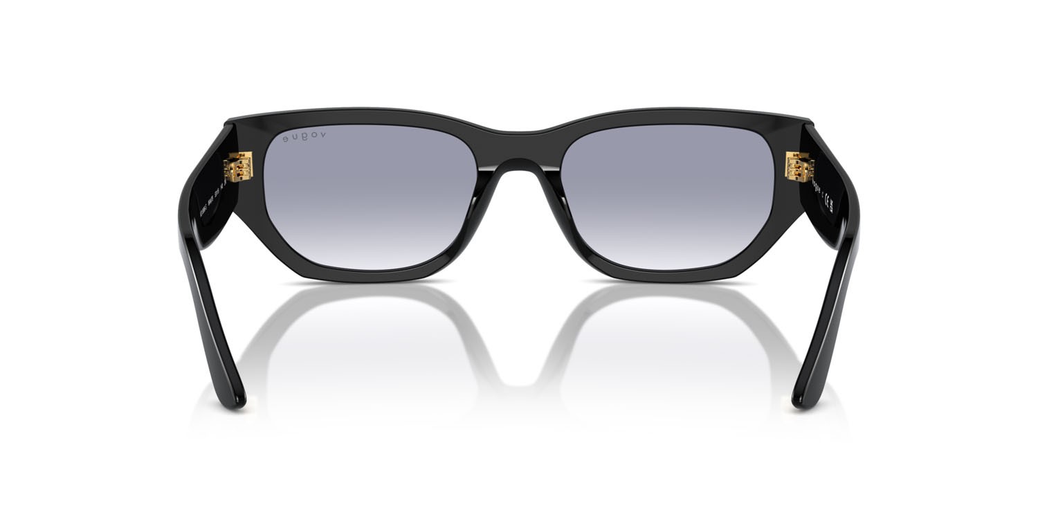 Sunglasses Vogue VO 5586S (W44/79) color nero shape rectangle lenses trasparente sfumato blu