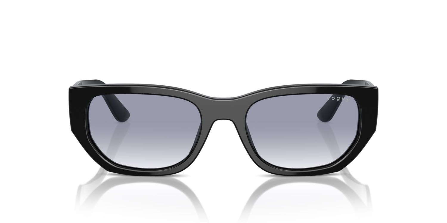 Sunglasses Vogue VO 5586S (W44/79) color nero shape rectangle lenses trasparente sfumato blu