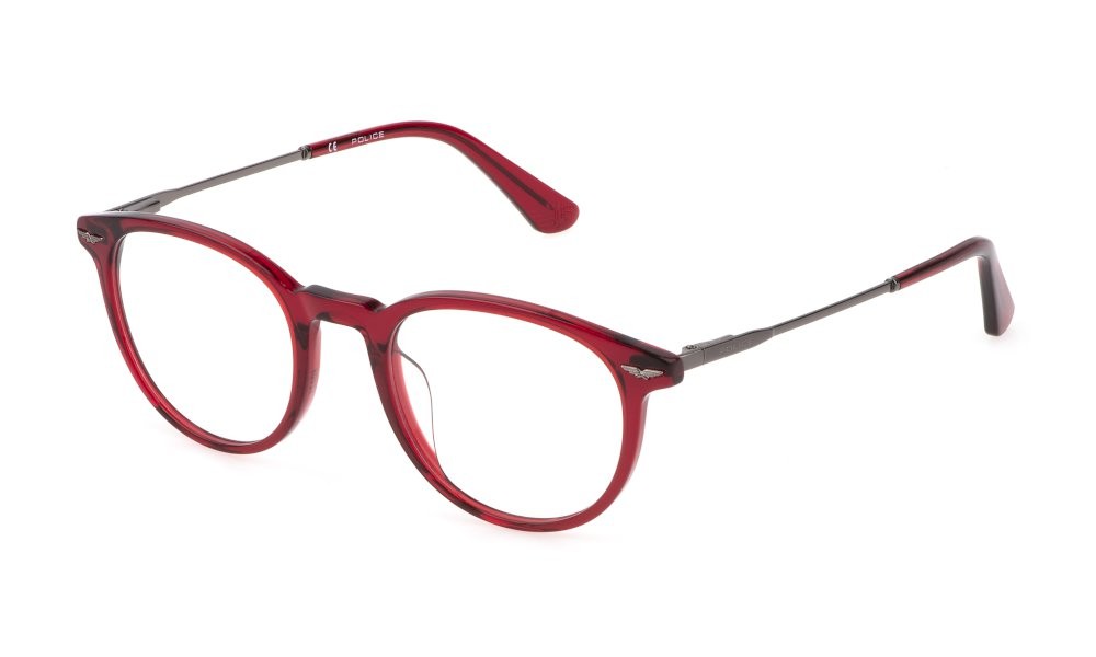 Brillen Police Dart 2 VPLD93 (0V64) farbe rosso bordeaux trasparente lucido 