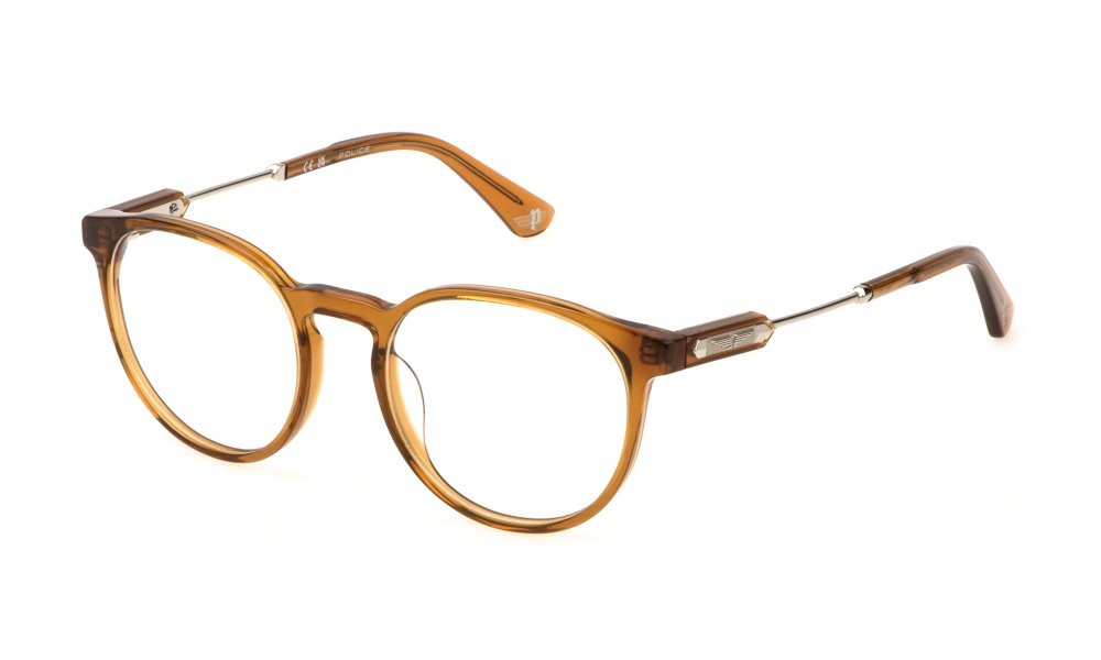 Brillen Police Prince 5 VPLF10 (06A9) farbe ocra trasparente lucido 