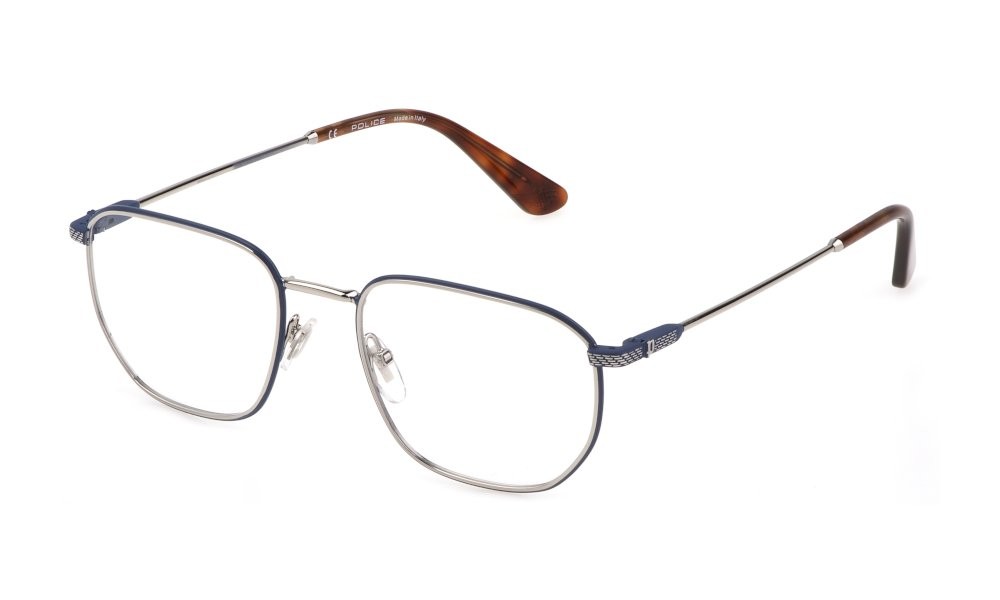 Brillen Police Octane 4 VPLF79 (0E70) farbe palladio lucido c/parti blu 
