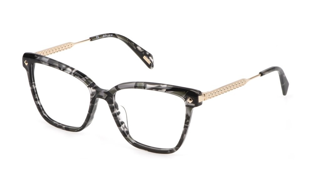 Brillen Police Fame 4 VPLG28 (06RT) farbe avana verde - nero lucido 