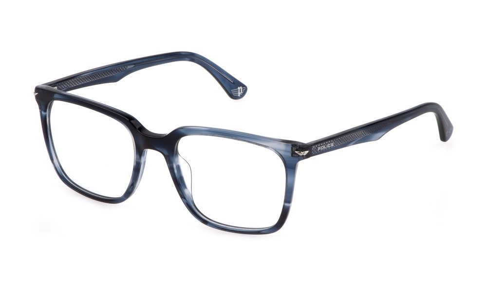 Occhiali da vista Police Champ 2 VPLG73 (09N4) colore blu striato lucido 