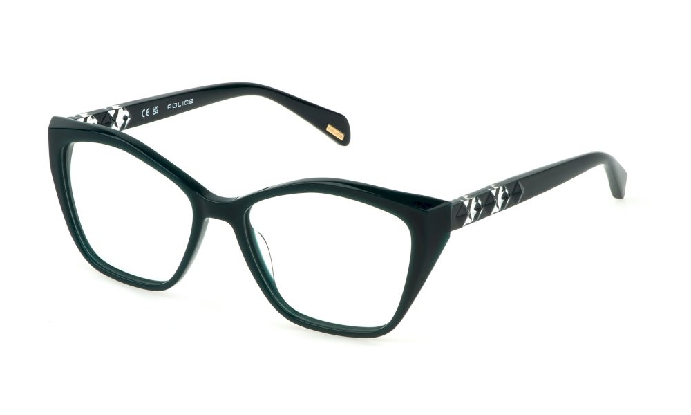 Brillen Police Hedron 4 VPLL32 (06WT) farbe verde scuro lucido 