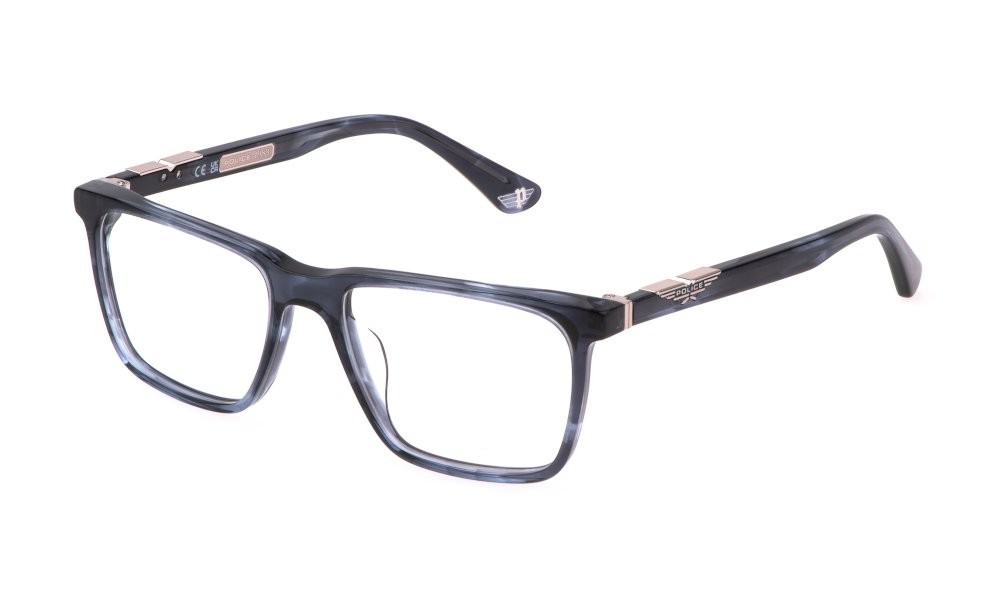 Occhiali da vista Police Origins 59 VPLL71 (06WR) colore blu striato lucido 