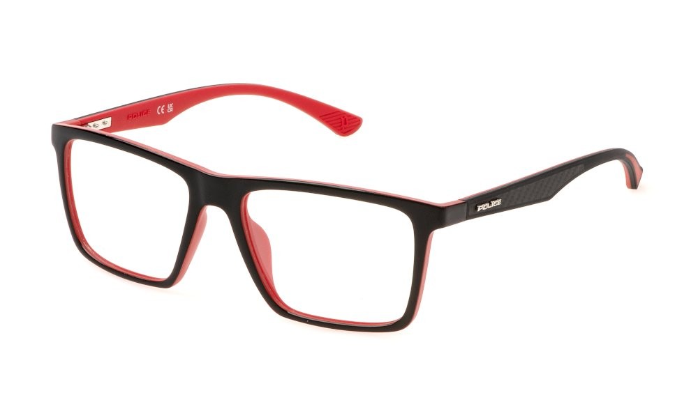 Brillen Police Carbonfly 9 VPLN26 (06TY) farbe nero lucido c/parti rosso semilucido 