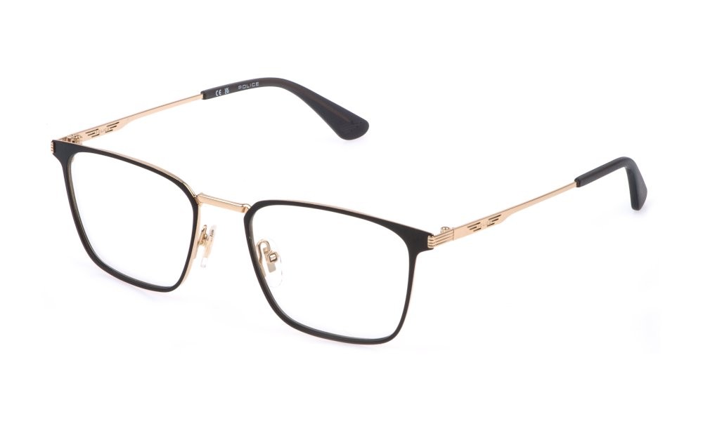 Occhiali da vista Police Code 7 VPLQ70 (0302) colore oro rose' lucido c/parti nero semilucido 