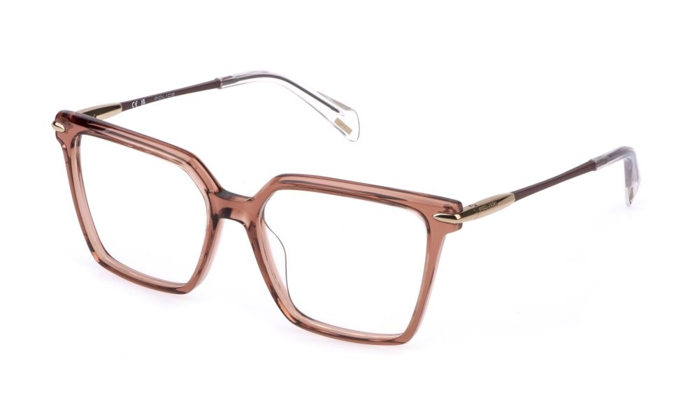Occhiali da vista Police Jade 2 VPLR14 (0893) colore marrone trasparente lucido 