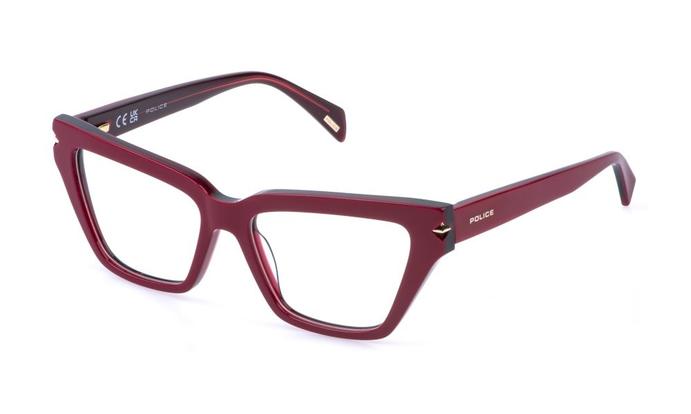 Brillen Police New gem 2 VPLT03 (0J61) farbe top bordeaux+rosso trasparente 
