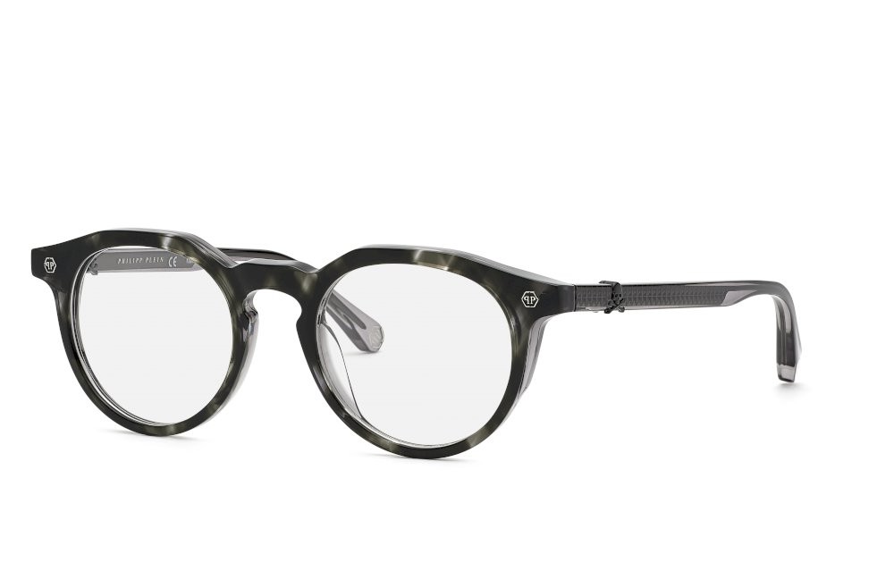 Occhiali da vista Philipp Plein Plein skull pyramid VPP060V (0AHU) colore melange grigio/cristallo 