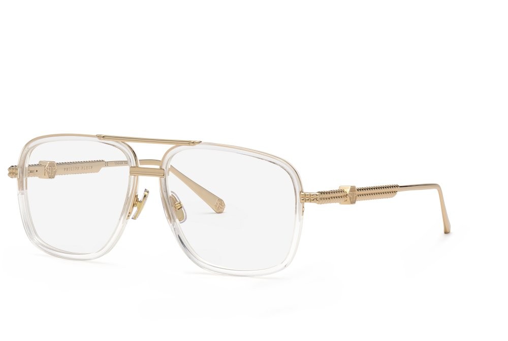 Occhiali da vista Philipp Plein VPP063M (0302) colore oro rosè lucido c/parti nero semilucido 