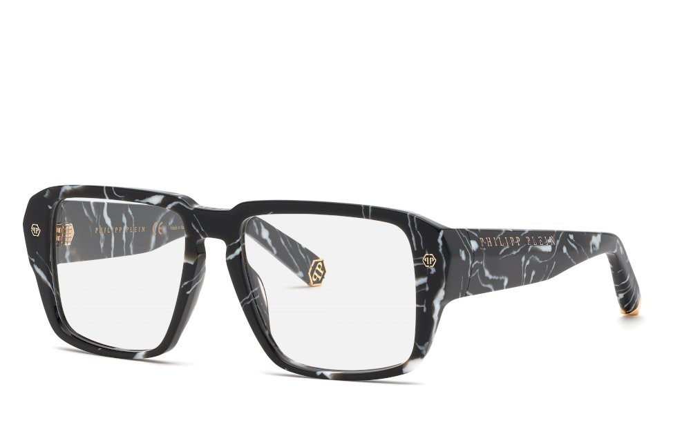 Brillen Philipp Plein Plein hexagon VPP081 (0Z21) farbe nero marmorizzato 