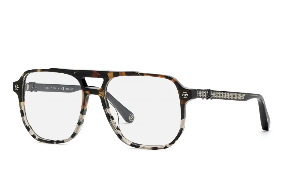 Occhiali da vista Philipp Plein Plein stud VPP084V (03KA) colore avana marrone/grigio 