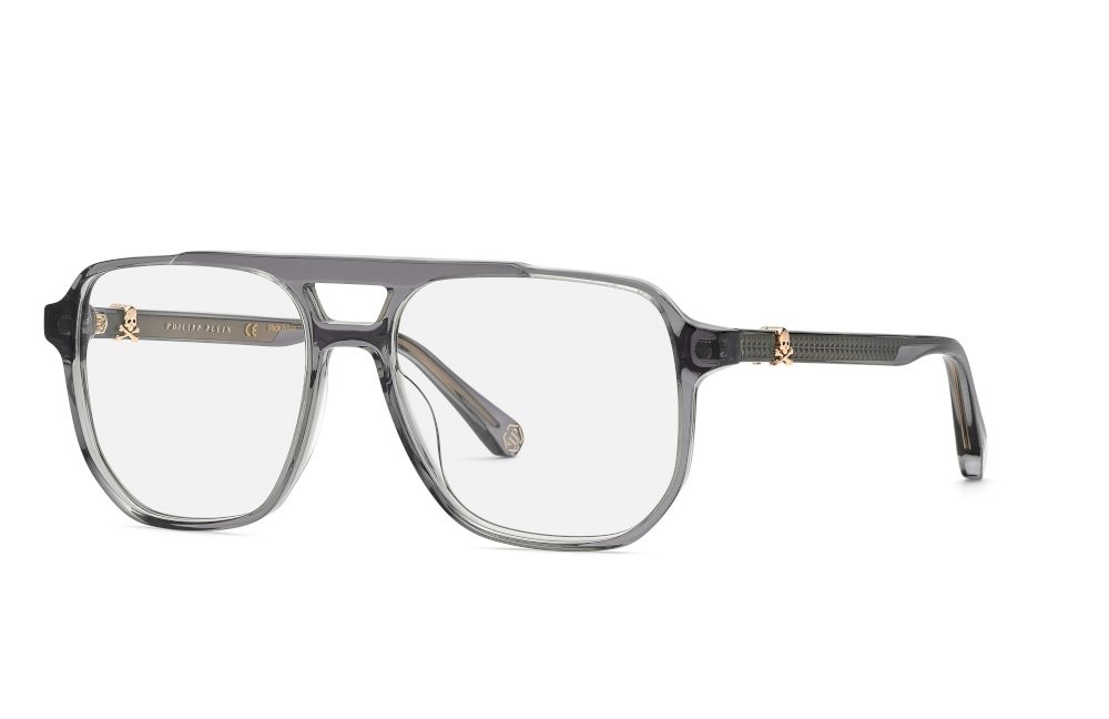 Occhiali da vista Philipp Plein Plein stud VPP084V (09MB) colore grigio trasparente 