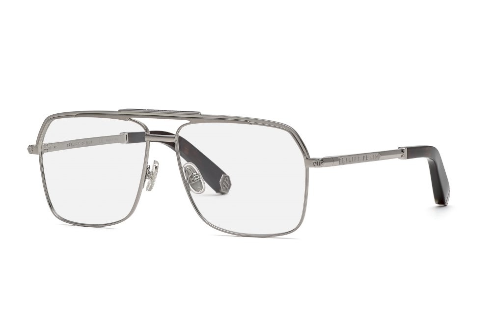 Occhiali da vista Philipp Plein VPP085M (0E56) colore rutenio lucido tot.c/parti sabbiate 
