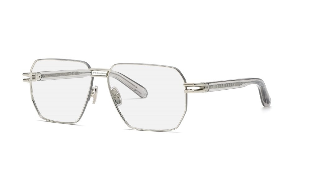 Occhiali da vista Philipp Plein VPP114M (0H48) colore palladio c/parti grigio lucido 