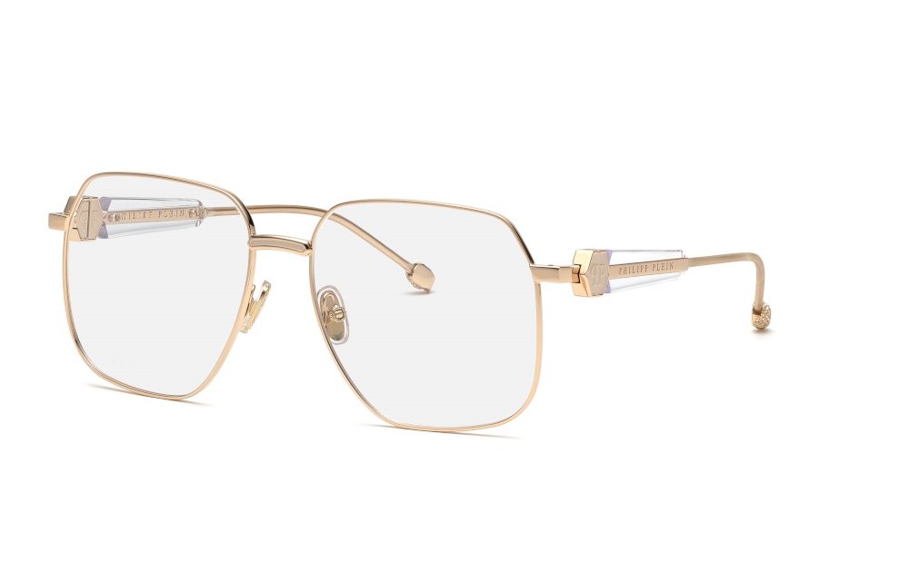 Occhiali da vista Philipp Plein Plein queen VPP126S (0F47) colore oro rosè lucido c/parti beige 