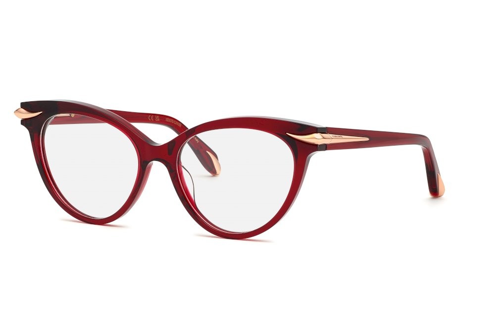Occhiali da vista Roberto Cavalli VRC018M (0954) colore bordeaux scuro trasparente lucido 
