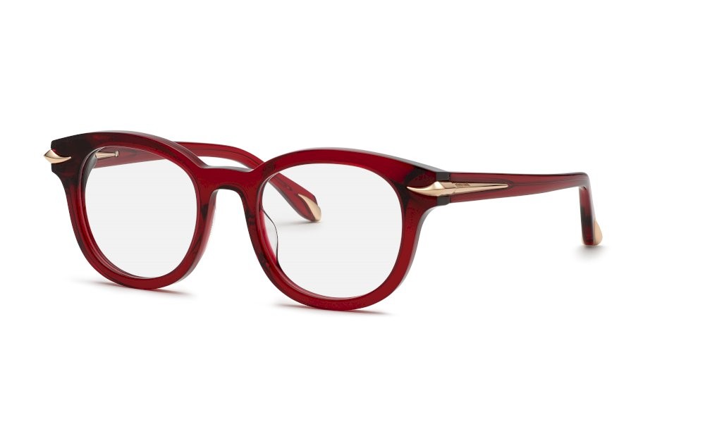 Occhiali da vista Roberto Cavalli VRC044M (0954) colore bordeaux scuro trasparente lucido 