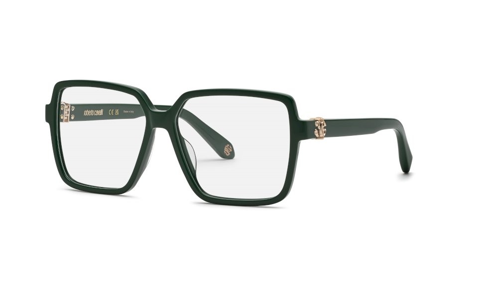 Occhiali da vista Roberto Cavalli VRC050M (0D80) colore verde pieno lucido 