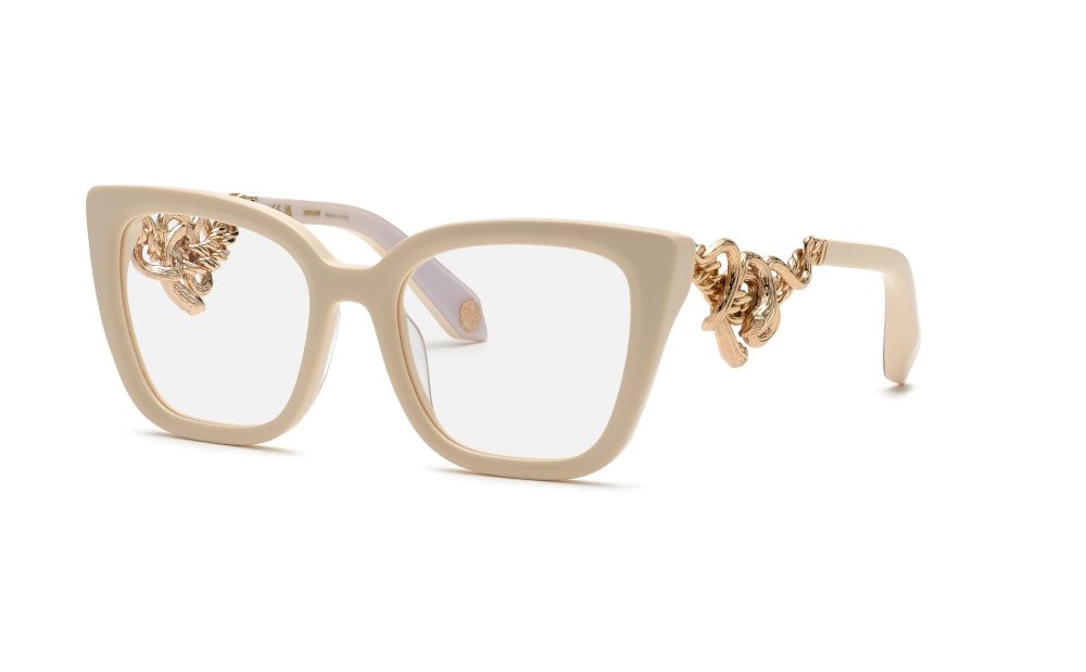 Eyeglasses Roberto Cavalli VRC051M (09X7) color panna pieno lucido 