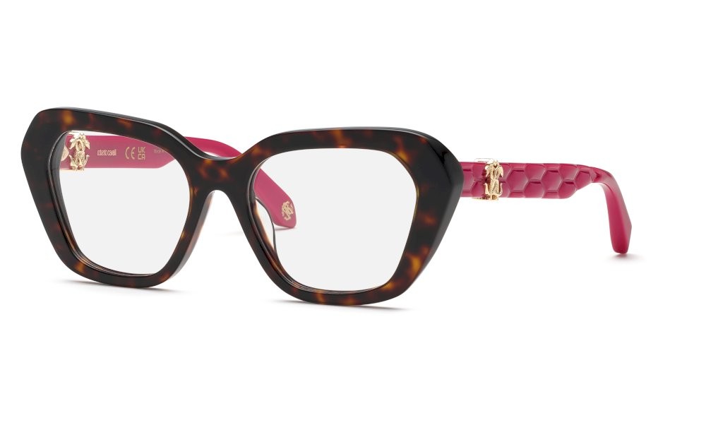 Eyeglasses Roberto Cavalli VRC070V (0743) color avana marrone/giallo lucida 