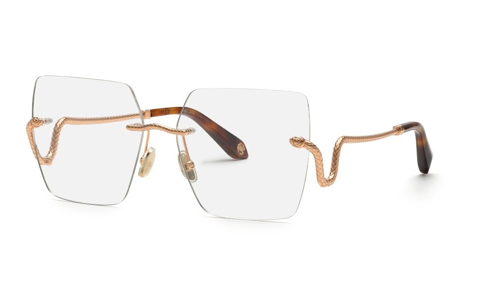 Eyeglasses Roberto Cavalli VRC077 (08FC) color oro ramato lucido 