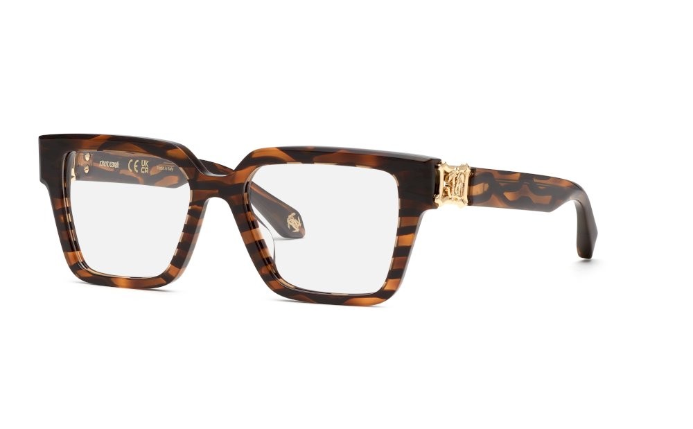 Eyeglasses Roberto Cavalli VRC100 (04AH) color avana striata chelsea lucido 