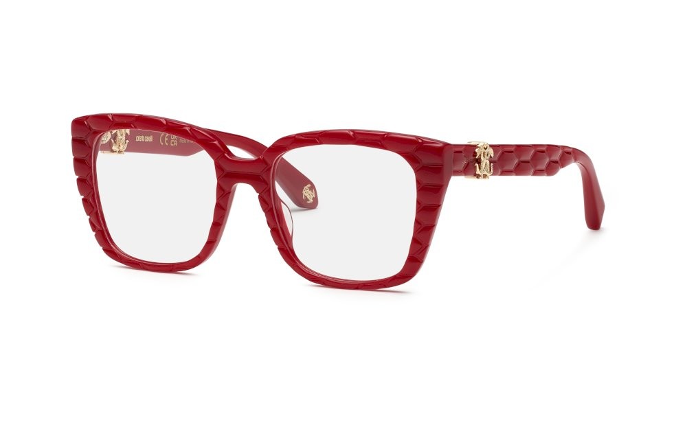 Eyeglasses Roberto Cavalli VRC106V (09EZ) color rosso pieno lucido 