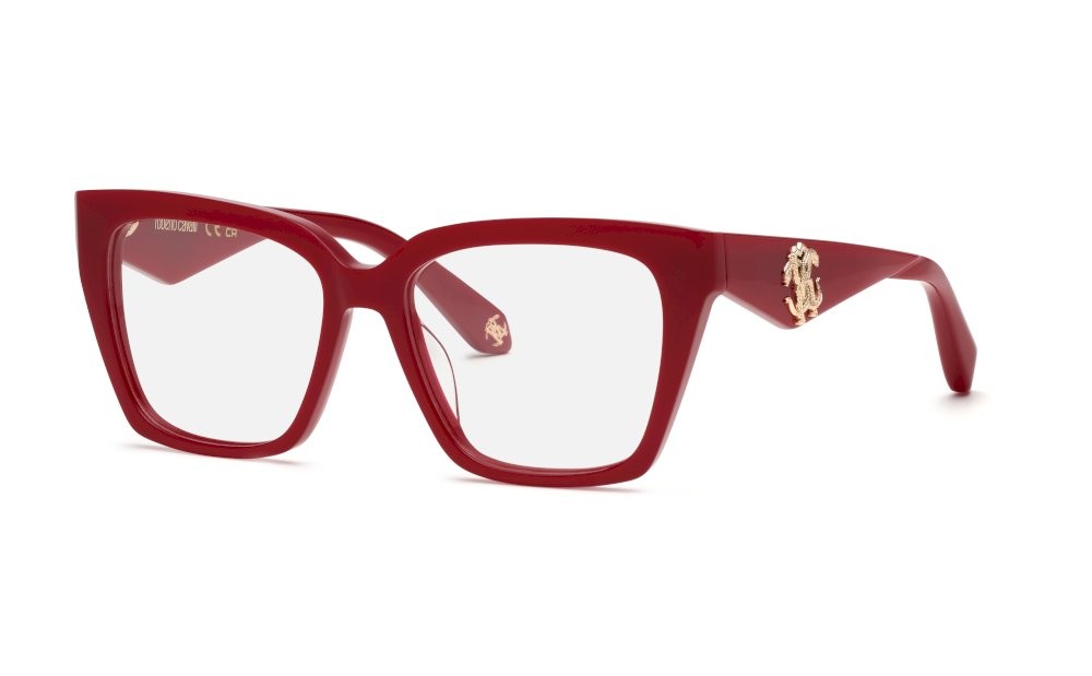 Eyeglasses Roberto Cavalli VRC112 (09EZ) color rosso pieno lucido 