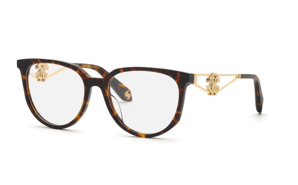 Eyeglasses Roberto Cavalli VRC148 (0743) color avana marrone/giallo lucida 