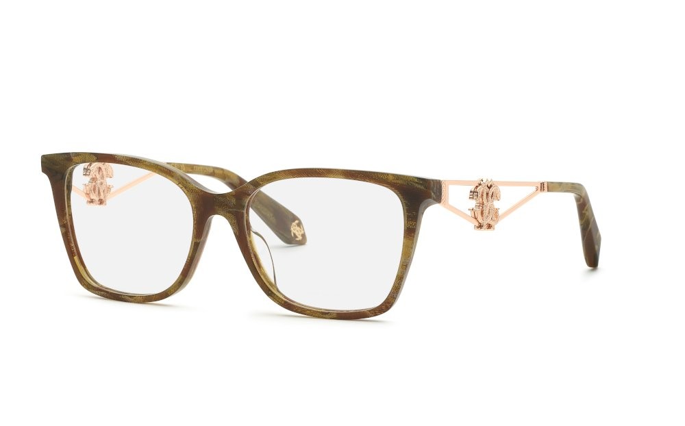 Eyeglasses Roberto Cavalli VRC149 (0AMS) color effetto pietra marrone 