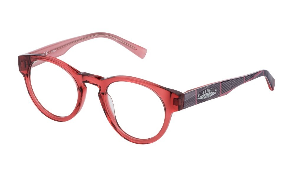 Eyeglasses Sting Fashionista 1 VST348 (0VC2) color corallo trasparente 