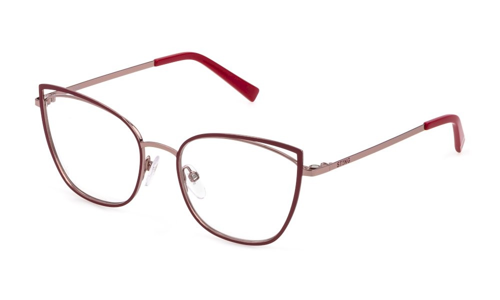 Eyeglasses Sting Foliage 1 VST394 (08P2) color rosa pesca lucido c/parti colorate 