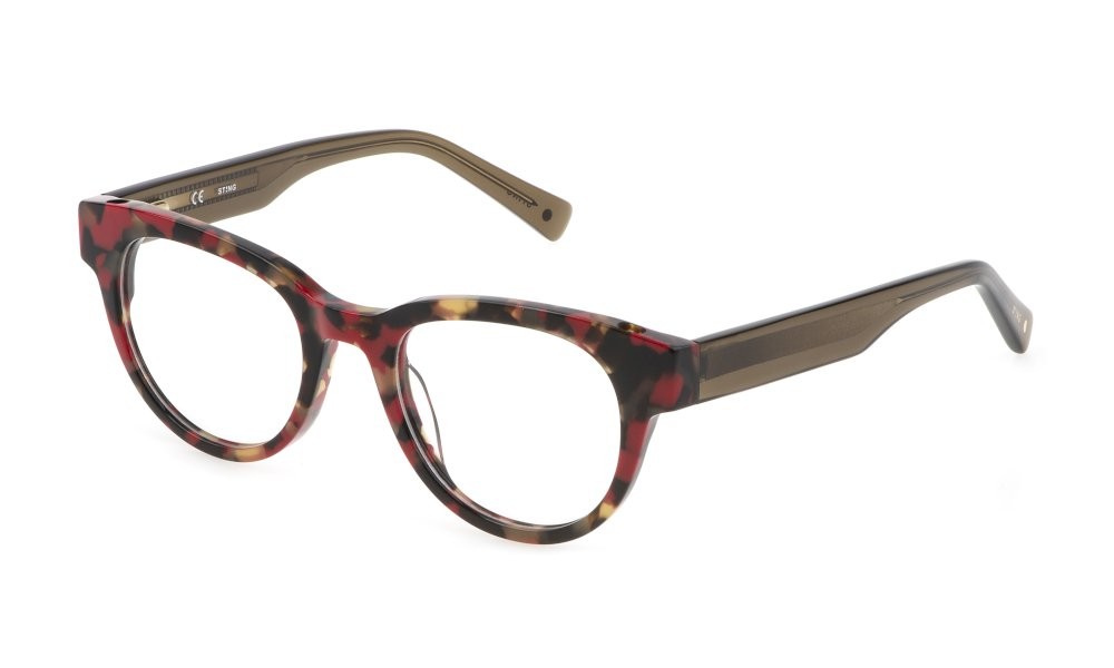 Eyeglasses Sting Free 4 VST420 (09BD) color avana marrone - rosso lucido 