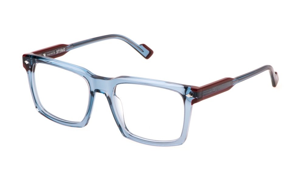 Eyeglasses Sting VST507 (0892) color blu trasparente lucido 