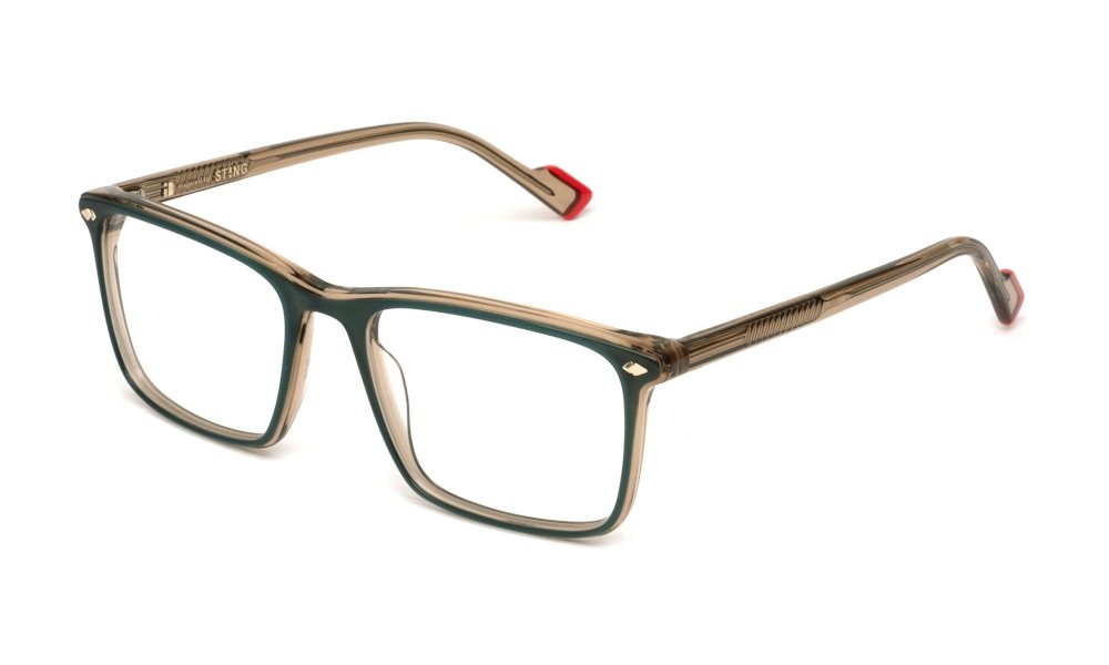 Eyeglasses Sting VST525 (0AAQ) color top verde+marrone lucido 