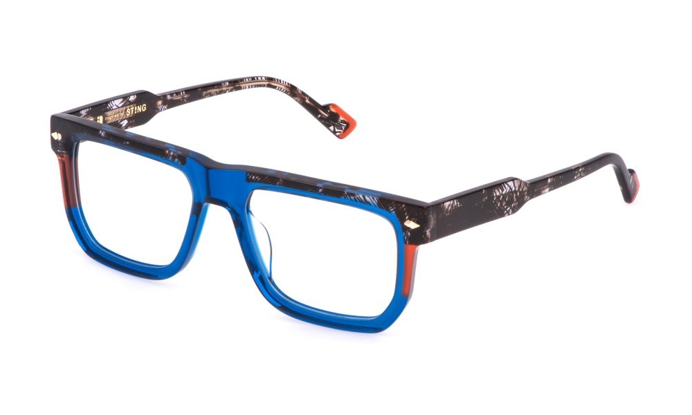 Occhiali da vista Sting VST527V (0AGQ) colore blu trasparente lucido 