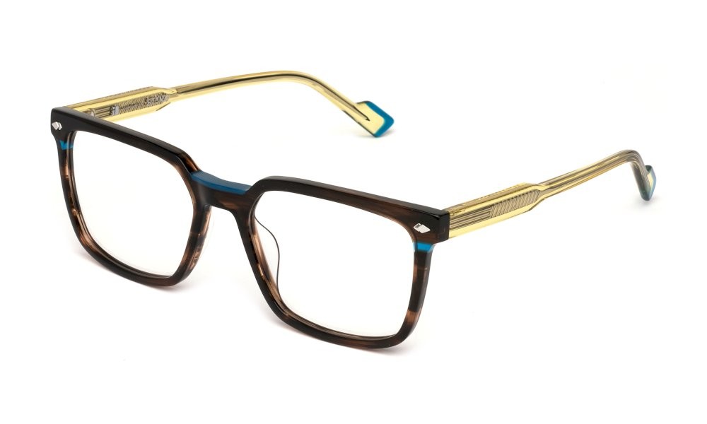 Occhiali da vista Sting VST528V (0GEQ) colore nero sfumato marrone/ocra striato 