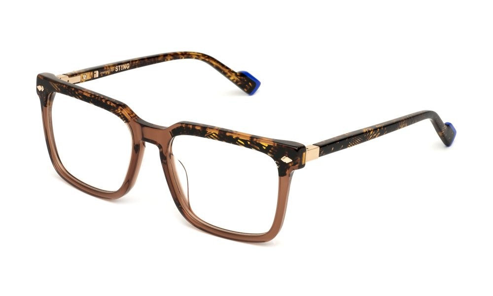 Occhiali da vista Sting VST530 (06A6) colore marroncino trasparente lucido 