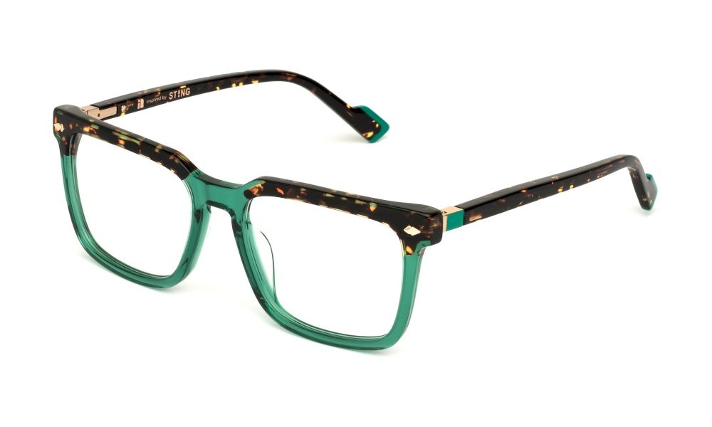 Occhiali da vista Sting VST530 (0998) colore verde trasparente lucido 