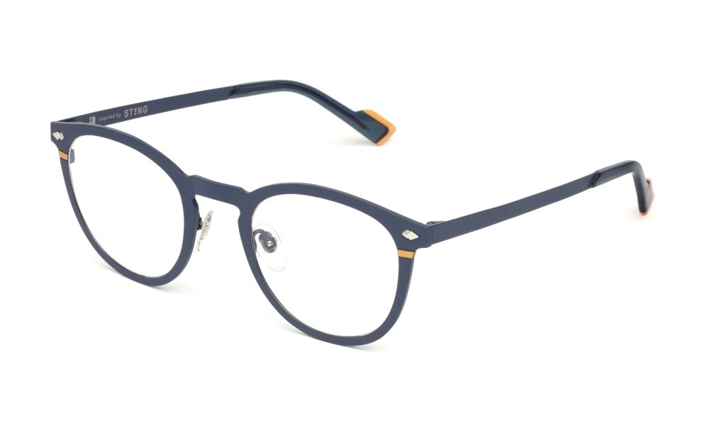 Eyeglasses Sting VST534 (08KA) color blu opaco c/parti colorate 