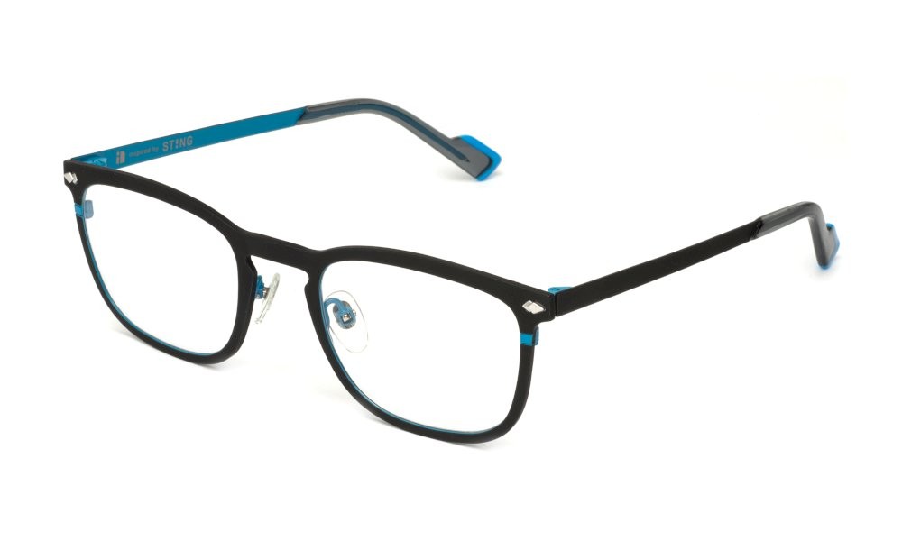 Eyeglasses Sting VST535 (0SB3) color nero semilucido c/parti colorate 