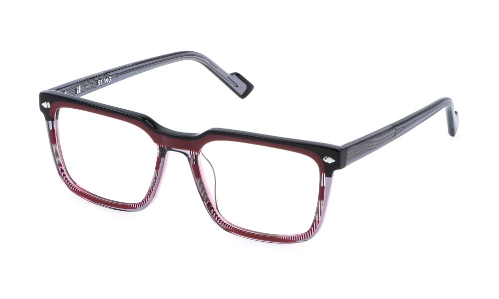 Occhiali da vista Sting VST542 (04A2) colore rosso striato lucido 