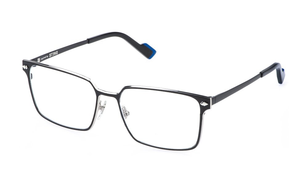 Occhiali da vista Sting VST553 (0541) colore nero semilucido c/parti palladio lucido 