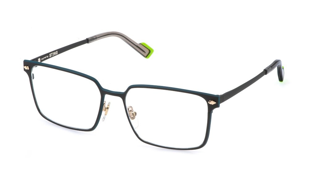Eyeglasses Sting VST553 (08GP) color verde kaki opaco 