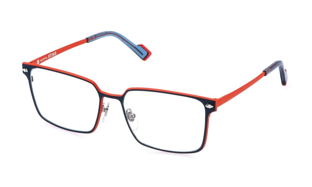 Occhiali da vista Sting VST553 (08UH) colore blu avio opaco c/parti colorate 